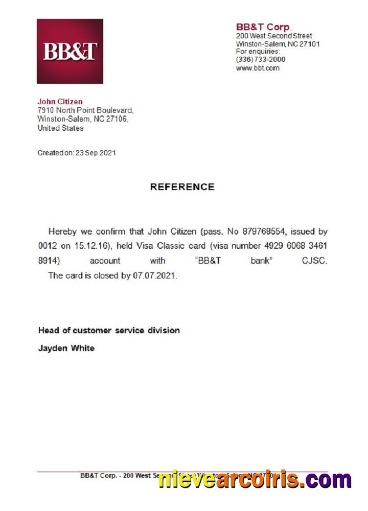 USA BB&T closure reference